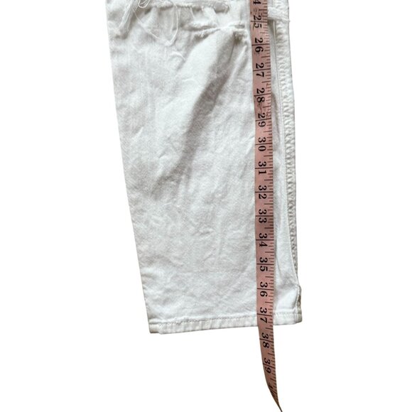 7 for All Mankind Denim High Waist Cropped Straight Leg Jeans Women's 28 White - Picture 15 of 15